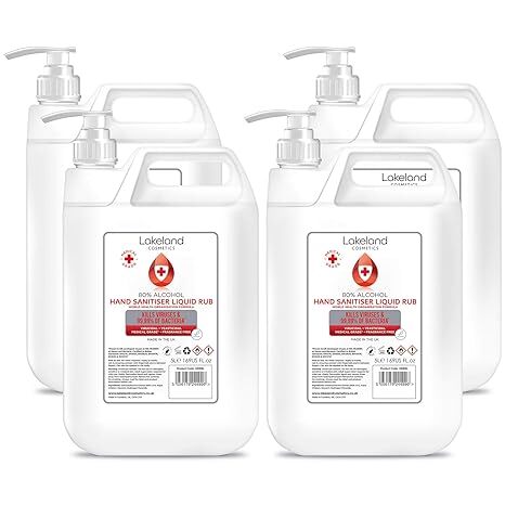 Alcohol Hand Sanitiser Rub 80% Lqiuid  Pump 5 Litre Anti-Bacterial Sanitizer 5L