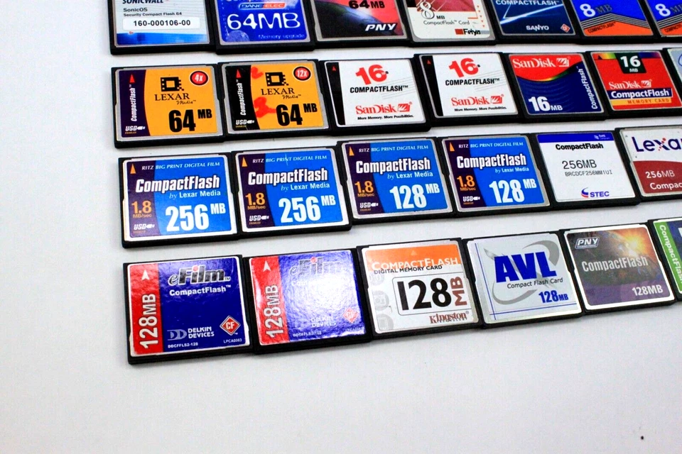 Lot of 62 Compact Flash CF Memories Various Brands & Capacities - Image 4 of 4