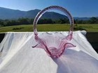 Vtg Fenton Art Glass Dusty Rose Pink Basket 6" X 6" Ruffled Perfect Cond Signed