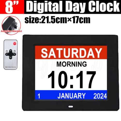 7/8/10 LED Dementia Digital Calendar Clock Alarm Extra Large Day Week Month Year - Picture 14 of 24