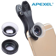 APEXEL12x/24x Super Macro Lens Detachable Universal Clip Lens For All Smartphone