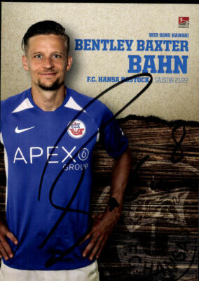 Bentley Baxter Bahn  Autogrammkarte Hansa Rostock 2021-22 Original Signiert