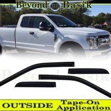 2017-2024 Ford F250-F550 Extended Cab SMOKE Door Vent Visors Window Rain Guards