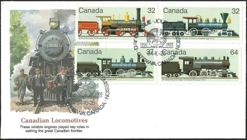 🍁Canada   #1039a   "Canadian Locomotives"      Brand New 1984  Fleetwood Cover