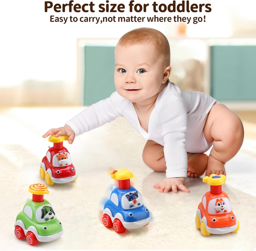 Amy&Benton Wind-Up Toy Cars for Toddlers - Perfect 1st Birthday Gift! - Picture 4 of 12