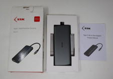 SSK 11 in 1 USB-C Hub Laptop Docking Station with Triple Displays Type C Silver