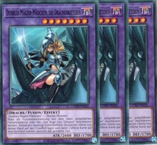 yugioh 3x Dunkles Magier-Mädchen, die Drachenritterin LEDD-DEA36 COMMON DEUTSCH