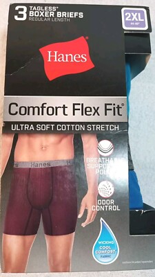 Hanes Men's Comfort Flex Fit Ultra Soft Boxer Briefs 2XL (44-46