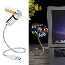 Flexible USB Fan LED Programmable Fan RGB Color Message Display For PC Laptop AM