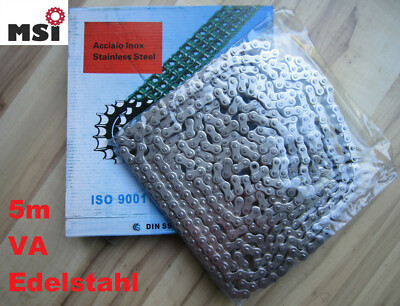 Rollenkette Edelstahl VA 5m Antriebskette 05 06B1 08B1 10B1 12B1 16 20 rostfrei