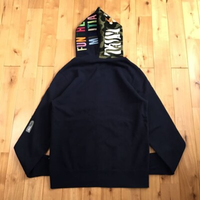 BAPE Navy Tiger full zip hoodie A Bathing Ape Size M | eBay