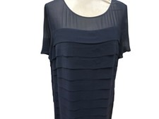 Jacques Vert Chiffon navy Dress Size 20