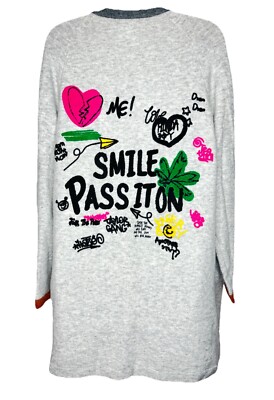 Just Madison Open Front Cardigan Smile Passion Graffiti Long