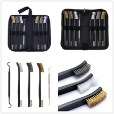 8Pcs Gun Cleaning Kit Nylon Brush & Pick Kit in Zippered Organizer Carry Case