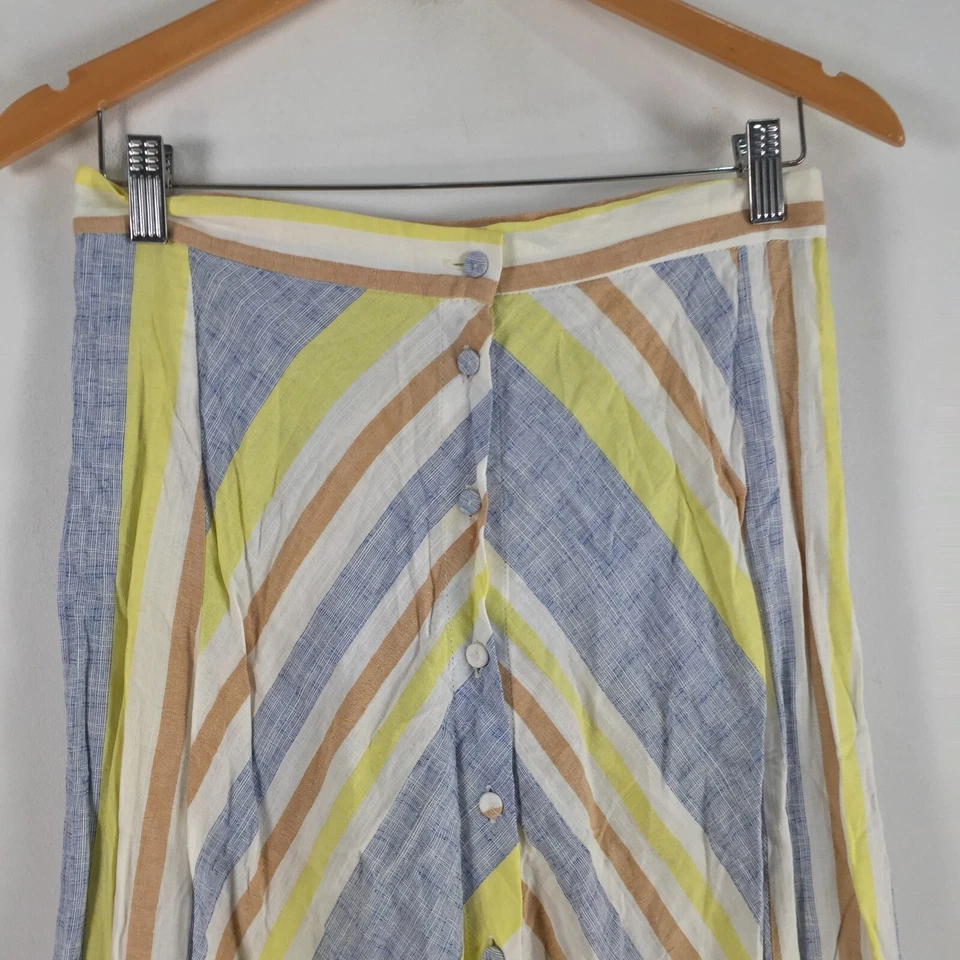 Falda Mango Mujer S Pequeña Multicolor Rayas Acampanada Viscosa Algodón 083804 Foto 2 de 4