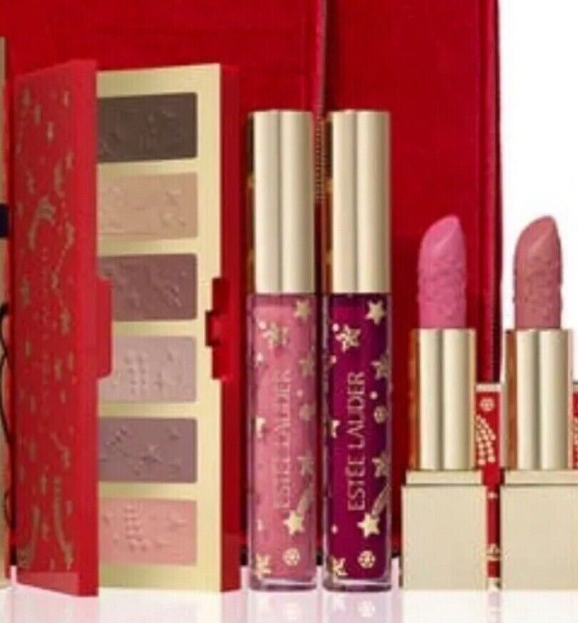 Estee Lauder 2023 Celestial Glam Eyeshadow Palette with 2 Lipsticks & 2 Shine Glosses