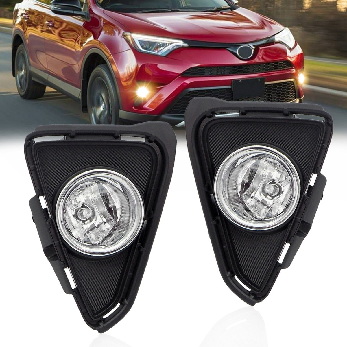 For 2016 2017 2018 Toyota RAV4 Driving Fog Lights Bumper Lamps+