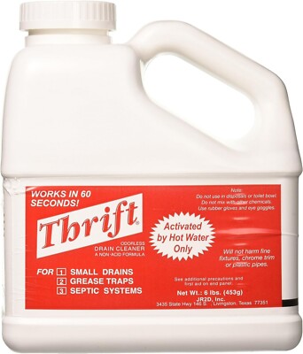 New Thrift FBA_T-600 Alkaline Based 6 lb. Granular Drain Cleaner, White 