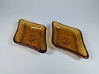Indiana Glass 1930s Sandwich Tiara Spade Dish Trinket Ashtray Set Of 2