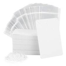 100Pcs Earring Cards with 100Pcs Self Adhesive Bags for Earrings Jewelry Display