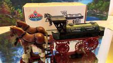 ERTL AMOCO Horses and Tank Wagon Bank 9563 in Original Box NOS 1990, Paperwork