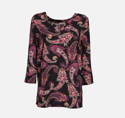Tamaris 3/4 sleeve women's blouse ladies' blouse paisley AOP black Brown New size 34 36