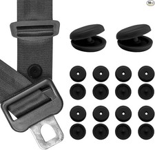 Snap-on Seat Belt Stopper Button 10 Sets Universal Fit Prevents Color Black