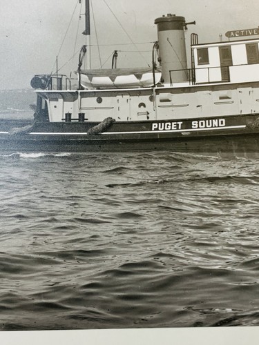Vintage 8x10 B&W Photo Tugboat Active – Starboard View – Puget Sound Seattle - Picture 10 of 20