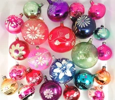 Big Mercury Glass Balls Christmas Ornaments, Retro Soviet Tree Decoration