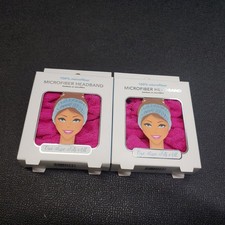 Lot Of 2 Spa Savvy 100 Microfiber Headbands In Pink