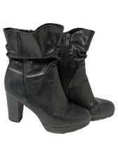 MARCO TOZZI Damen Stiefelette Gr. 38 Schwarz Casual Blockabsatz Reißverschluss