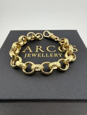 9ct Gold Belcher Bracelet 7.7" 11mm 23g approx