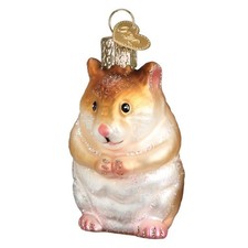 Old World Christmas Hamster Glass Tree Ornament 12530 FREE BOX Pet Animal New