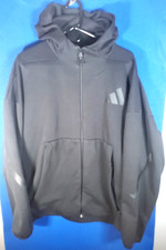 Adidas Z.N.E. Full-Zip Hooded Men's XL Track Jacket Sportswear Black JE7538