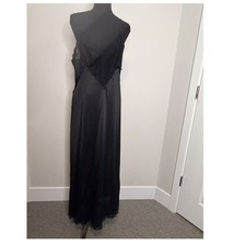 Vintage 70' Deadstock Vanity Fair Black Lace Nylon Nightgown Size 38