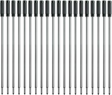 20 Pack Black Ballpoint Pen Refills 1mm Medium Tip for Twist Pens Replaceable