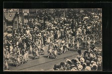 AK Frankfurt am Main, 17. Deutsches Bundesschießen 1912, Gruppen aus dem Festzu 