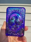 Vintage Fenton Cobalt Blue Carnival Glass "Love Birds" Brick Paperweight; Mint