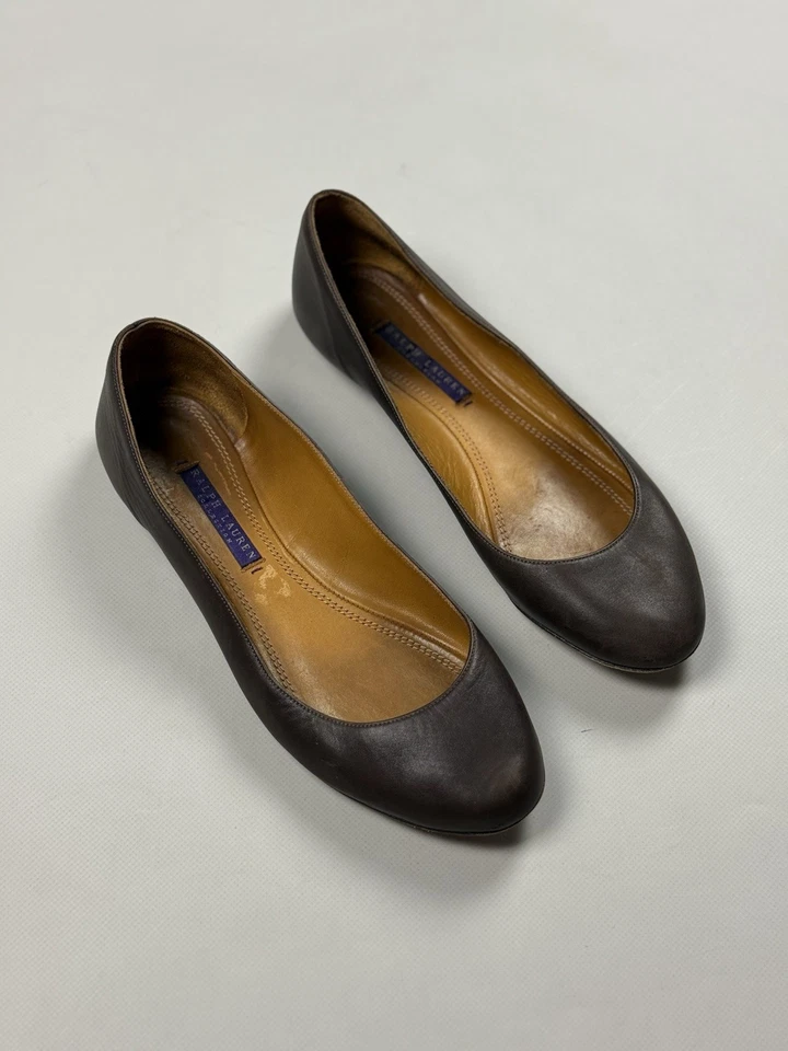 Ralph Lauren Collection Purple Label Ladies Leather Flats Ballets Size 8 B - Image 2 of 4