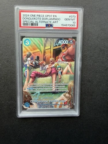 PSA 10 2024 ONE PIECE OP07 EN 500 YRS #OP01-073 DONQUIXOTE DOFLAMINGO SP #7147