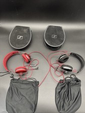 Two SENNHEISER MOMENTUM ON-EAR RED Headphones 3.5mm Wired Inline Microphone