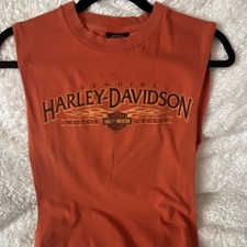 Harley-Davidson Key West Florida Orange Sleeveless T-Shirt Size S