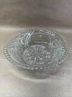 Vintage Anchor Hocking Crystal Stars & Bars Large Serving Bowl Glass 10.5" x 3"