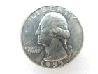 1955 D SILVER WASHINGTON QUARTER DOLLAR, BU+ DETAILS