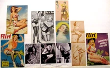 LOT OF 11 MUTOSCOPE/ARCADE EXHITBIT PINUP CARDS, POSTCARDS, PRINTS, ELVGREN