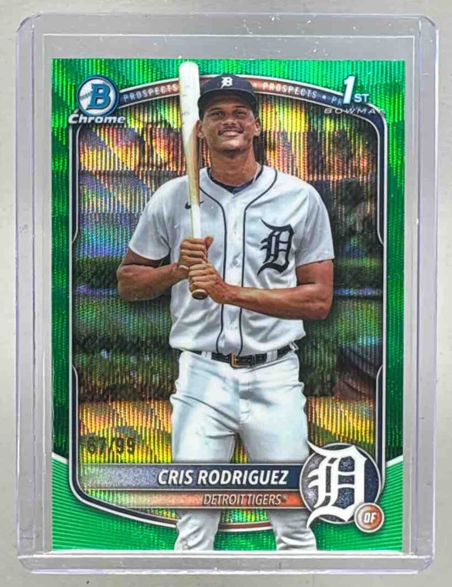 Cris Rodriguez 2025 Bowman Chrome #BCP-250 Green Wave Refractor 1st RC RC /99