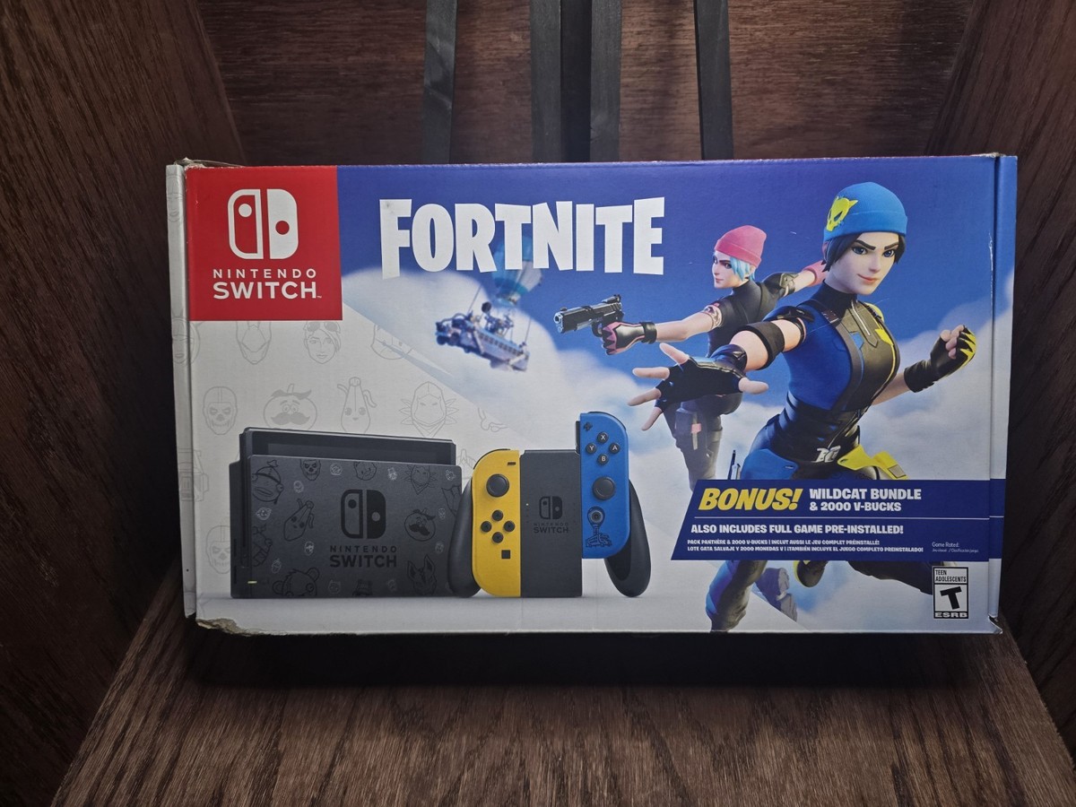 New Nintendo Switch Fortnite Wildcat Console - Yellow/Blue JoyCon