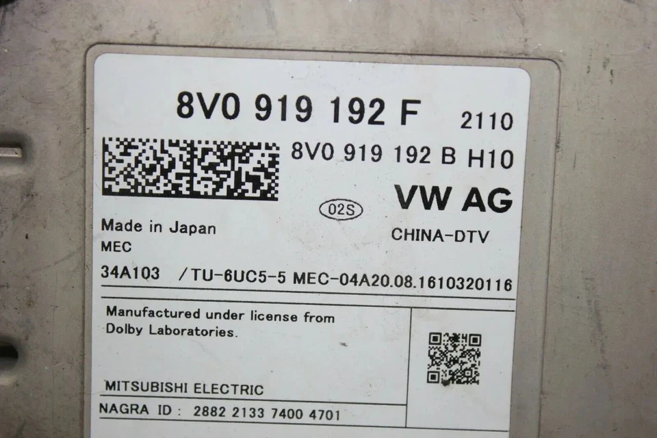 VW AG Audi A5 F5 A3 8V Audi Steuergerät TV Tuner DTV Digital 8V0919192F B - Bild 3 von 4