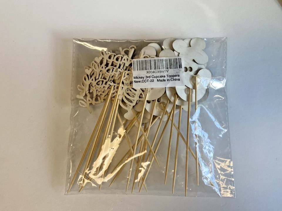 Mickey Mouse 3rd Happy Birthday Cup Cake Toppers/Decorations Set of 24 New - Image 4 of 4