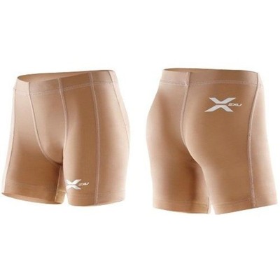 PAY LESS! 2XU Youth Compression 1/2 Shorts - Beige/Beige